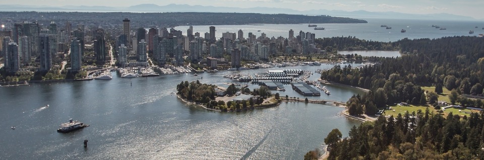 Aerial view of Vancouver city