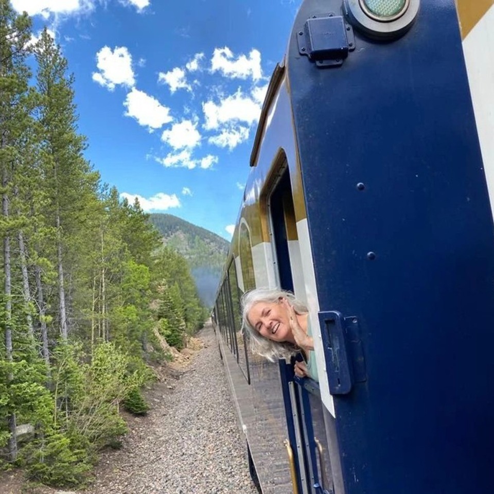 Guest posing from the train.