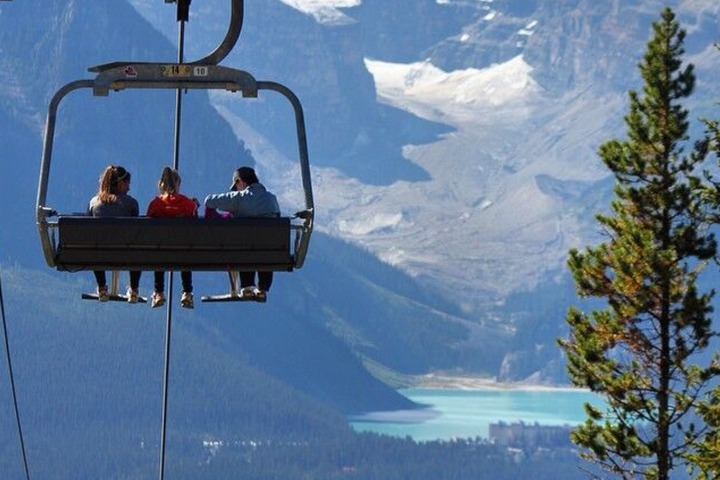 People on a gondola ride