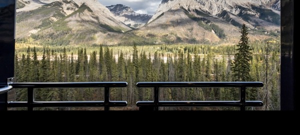 Viewing platform with Rocky Mountain view