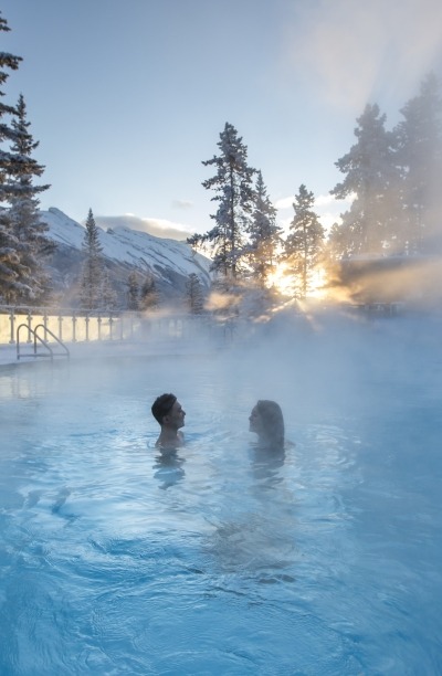 Banff Hot Springs at sunset
